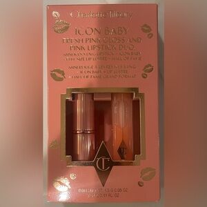 Charlotte Tillbury Icon Baby Fresh Pink Gloss and Pink Lipstick Duo, NEW